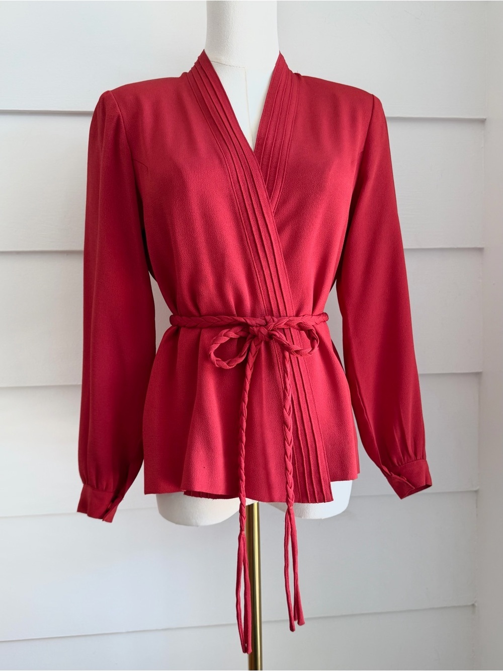 Vintage Hanae Mori Red Belted Jacket